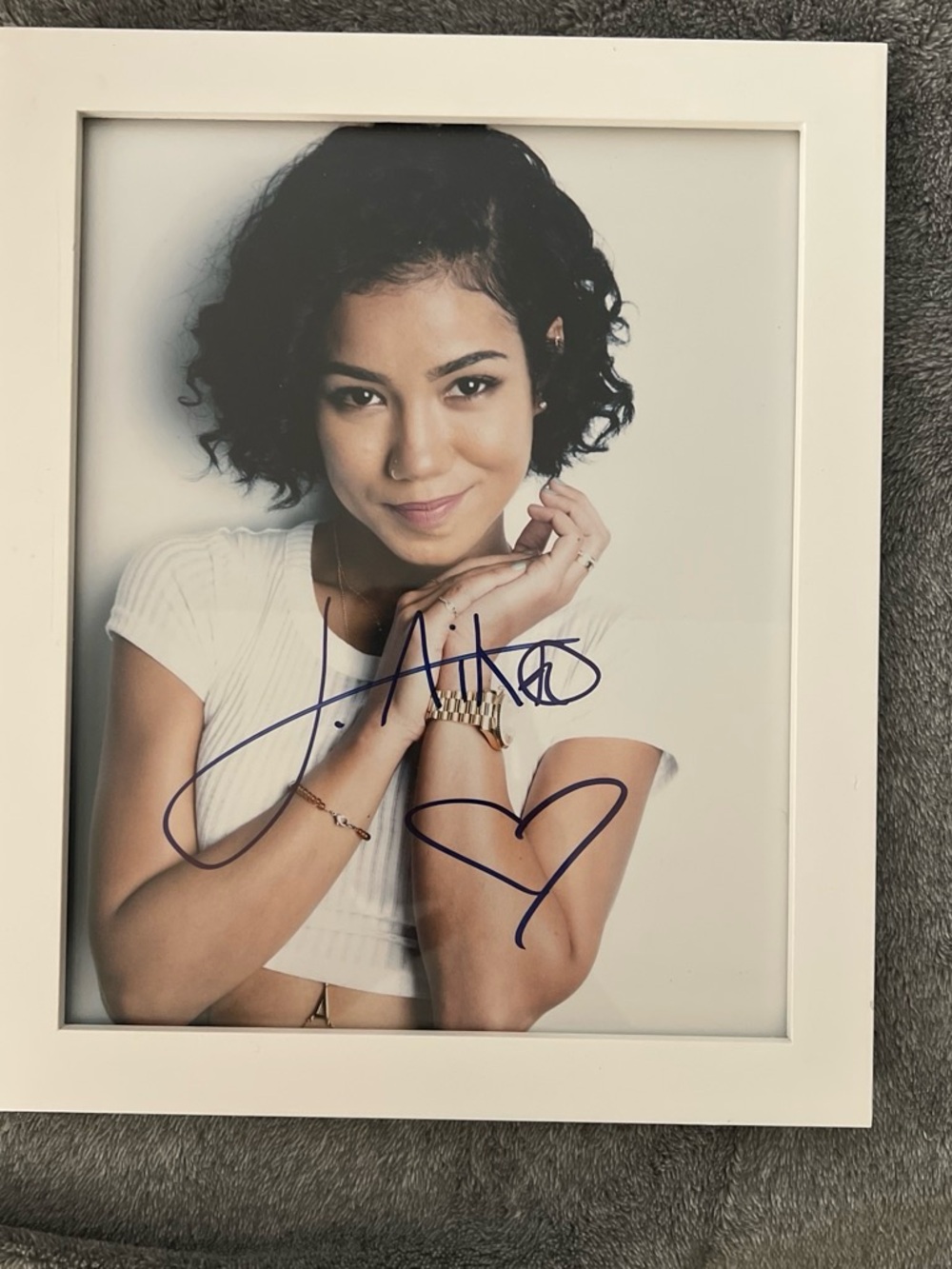 Jhene Aiko signed photo in an 8 x 10 wooden frame